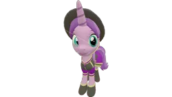 Size: 1280x720 | Tagged: safe, artist:topsangtheman, derpibooru import, amethyst star, pony, unicorn, 3d, clothes, hat, looking at you, simple background, solo, source filmmaker, transparent background, uniform