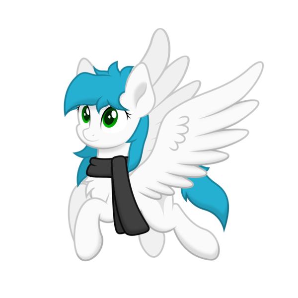 Size: 3119x3119 | Tagged: artist:zylgchs, clothes, derpibooru import, flying, looking up, oc, oc:cynosura, pegasus, safe, scarf, simple background, solo, transparent background, unofficial characters only, vector