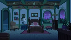 Size: 3840x2160 | Tagged: assets, background, barn, bed, bedroom, derpibooru import, farm, food, moon, night, no pony, pear, room, safe, sweet apple acres, wallpaper