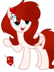 Size: 1736x2312 | Tagged: safe, artist:circuspaparazzi5678, derpibooru import, oc, oc:comedian surprise, pegasus, pony, base used, bow, next generation, parent:breanna, parent:circus paparazzi, redesign, shipping, smiling, solo