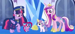 Size: 2340x1080 | Tagged: safe, artist:徐詩珮, derpibooru import, princess cadance, princess flurry heart, twilight sparkle, twilight sparkle (alicorn), whammy, oc, oc:bubble sparkle, alicorn, pony, bubbleverse, series:sprglitemplight diary, series:sprglitemplight life jacket days, series:springshadowdrops diary, series:springshadowdrops life jacket days, alternate universe, aunt and niece, auntie twilight, baby, baby pony, base used, chase (paw patrol), clothes, cousins, cute, female, filly, filly flurry heart, magical lesbian spawn, magical threesome spawn, mother and child, mother and daughter, multiple parents, next generation, offspring, older, older flurry heart, parent:glitter drops, parent:spring rain, parent:tempest shadow, parent:twilight sparkle, parents:glittershadow, parents:sprglitemplight, parents:springdrops, parents:springshadow, parents:springshadowdrops, paw patrol