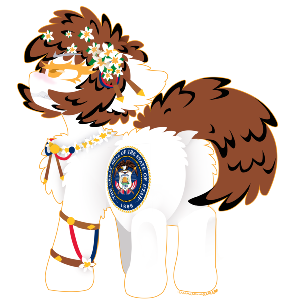 Size: 4032x4138 | Tagged: safe, artist:vanillaswirl6, derpibooru import, oc, oc:utah, unofficial characters only, pony, flower, flower in hair, jewelry, necklace, photoshop, rear view, simple background, transparent background, vanillaswirl6's state ponies