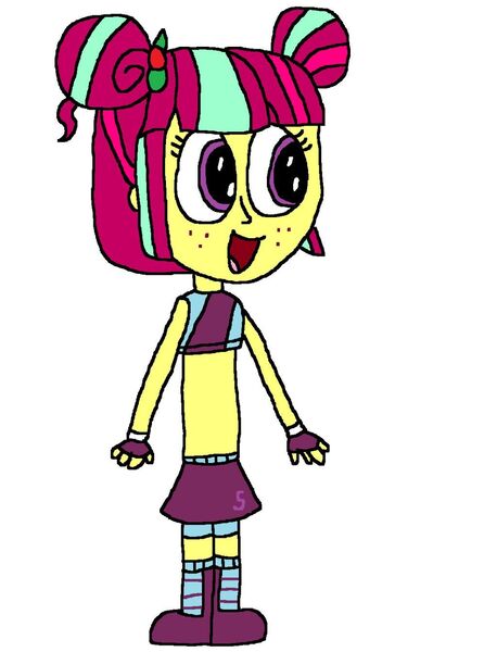 Size: 1024x1341 | Tagged: safe, artist:mixopolischannel, derpibooru import, sour sweet, equestria girls, boots, boxing boots, boxing bra, boxing skirt, boxing trunks, clothes, exeron fighters, exeron gloves, exeron outfit, fingerless gloves, freckles, gloves, hairpin, mma gloves, shoes, skirt, socks, sports bra