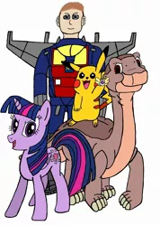Size: 1660x2337 | Tagged: alicorn, artist:cybertronianbrony, crossover, derpibooru import, don bluth, human, littlefoot, multiverse defenders, oc, pikachu, pokémon, pokémon mystery dungeon, pokemon mystery dungeon: explorers of time/darkness/sky, safe, the land before time, transformers, twilight sparkle, twilight sparkle (alicorn)