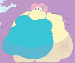 Size: 1654x1381 | Tagged: suggestive, artist:necrofeline, derpibooru import, edit, fluttershy, rainbow dash, bat pony, human, equestria girls, bbw, belly, big belly, big breasts, breasts, busty fluttershy, clothes, cropped, fat, fattershy, flutterbat, huge belly, huge breasts, image, impossibly large belly, impossibly large breasts, jpeg, morbidly obese, obese, question mark, race swap, solo focus, ssbbw, sweat, sweatdrop, swimming pool, swimsuit, weight gain