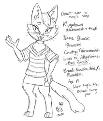 Size: 2032x2384 | Tagged: abyssinia, abyssinian, abyssinian oc, anthro, artist:buttercupsaiyan, artist:fyre-flies, artist:watercolorheart, black and white, blucini, blucini pravosti, cat, derpibooru import, digitigrade anthro, grayscale, klugetown, monochrome, oc, oc:blucini, safe, solo, troll the tags i dare you, unofficial characters only