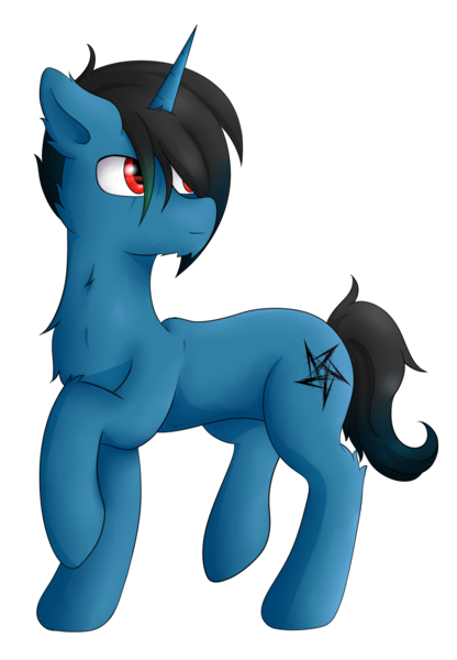 Size: 1024x1476 | Tagged: safe, artist:drarkusss0, derpibooru import, oc, unofficial characters only, pony, unicorn, blue, dark hair, gender bend, lifting leg, simple background, solo, standing, transparent background