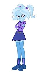 Size: 915x1638 | Tagged: safe, artist:gmaplay, derpibooru import, trixie, equestria girls, alternate hairstyle, babysitter trixie, clothes, hoodie, simple background, solo, transparent background, vector