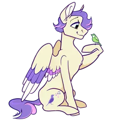 Size: 1000x1000 | Tagged: safe, artist:malphym, derpibooru import, oc, oc:meadowlark, unofficial characters only, bird, pegasus, pony, colored wings, colored wingtips, female, magical lesbian spawn, mare, offspring, parent:fluttershy, parent:rarity, parents:flarity, simple background, solo, transparent background, wings