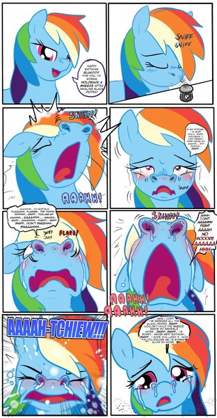 Size: 666x1280 | Tagged: artist:pepper-fly, challenge, comic, derpibooru import, fetish, food, mucus, nose, nostril flare, nostrils, pepper, rainbow dash, running nose, safe, sneeze spray, sneezing, sneezing fetish, snot, spice (food), spit, teary eyes