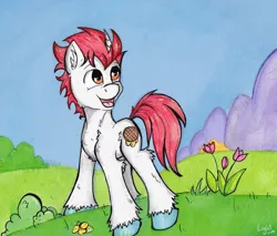 Size: 2057x1752 | Tagged: safe, artist:lightisanasshole, derpibooru import, oc, oc:stroopwafeltje, pony, unicorn, broniesnl, dutch, holland, netherlands, pch, ponyconholland, solo, traditional art, watercolor painting