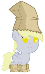 Size: 2000x3300 | Tagged: safe, artist:beavernator, derpibooru import, derpy hooves, pegasus, pony, baby, baby pony, beavernator is trying to murder us, cute, derpabetes, paper bag, simple background, solo, transparent background, weapons-grade cute, younger