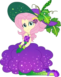 Size: 4000x5000 | Tagged: safe, artist:steyrrdash, derpibooru import, fluttershy, equestria girls, equestria girls series, holidays unwrapped, spoiler:eqg series (season 2), bare shoulders, cornucopia costumes, food, grapes, o come all ye squashful, simple background, sleeveless, solo, strapless, transparent background, vector