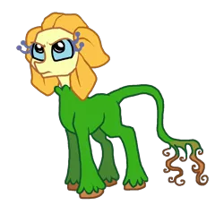 Size: 2268x2076 | Tagged: artist:smirk, derpibooru import, grumpy, ms paint, oc, oc:goldie, original species, plant, plant pony, safe, simple background, solo, transparent background, unofficial characters only