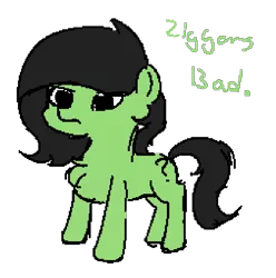 Size: 678x684 | Tagged: safe, deleted from derpibooru, derpibooru import, edit, oc, oc:anonfilly, unofficial characters only, earth pony, pony, female, filly, racism, simple background, solo, transparent background, vulgar, ziggers