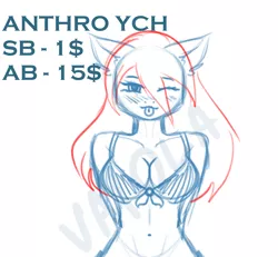 Size: 4524x4178 | Tagged: suggestive, artist:vaiola, derpibooru import, anthro, earth pony, advertisement, auction, blushing, bra, breasts, clothes, commission, female, halfbody, sexy, sketch, solo, swimsuit, tongue out, underwear, ych sketch, your character here