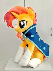 Size: 768x1024 | Tagged: safe, artist:nekokevin, derpibooru import, sunburst, pony, unicorn, clothes, glasses, irl, male, photo, plushie, robe, sitting, smiling, socks (coat marking), solo, stallion, sunburst's robe, underhoof