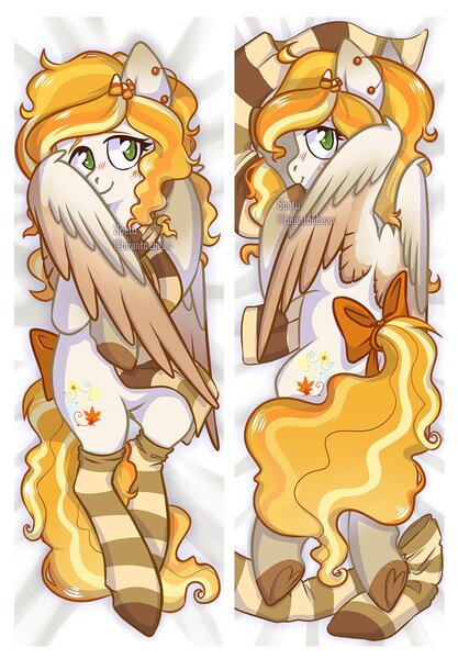 Size: 873x1256 | Tagged: safe, artist:beantoebean, artist:spetu, derpibooru import, oc, unofficial characters only, pegasus, pony, body pillow, clothes, socks, solo, striped socks