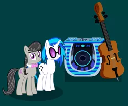 Size: 4304x3560 | Tagged: safe, artist:cybertronianbrony, derpibooru import, octavia melody, vinyl scratch, earth pony, unicorn, cello, cute, musical instrument, tavibetes, vinylbetes, wubcart