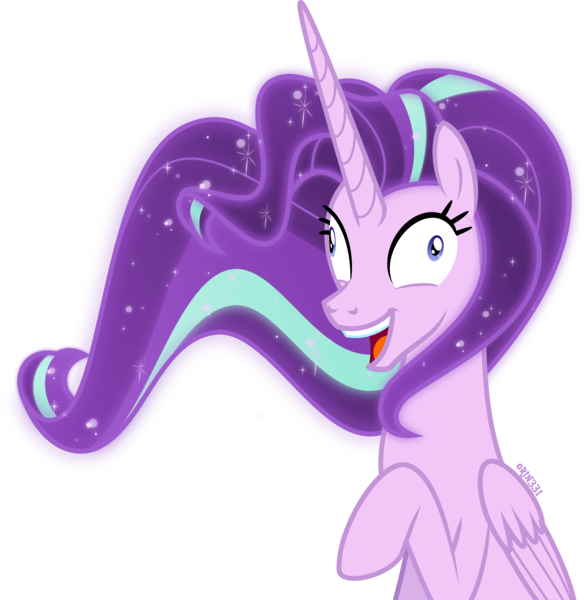 Size: 4000x4112 | Tagged: safe, artist:orin331, derpibooru import, starlight glimmer, alicorn, pony, absurd resolution, alicornified, ethereal mane, exploitable meme, faic, i didn't listen, image macro, meme, open mouth, race swap, raised hoof, simple background, starlicorn, transparent background, xk-class end-of-the-world scenario