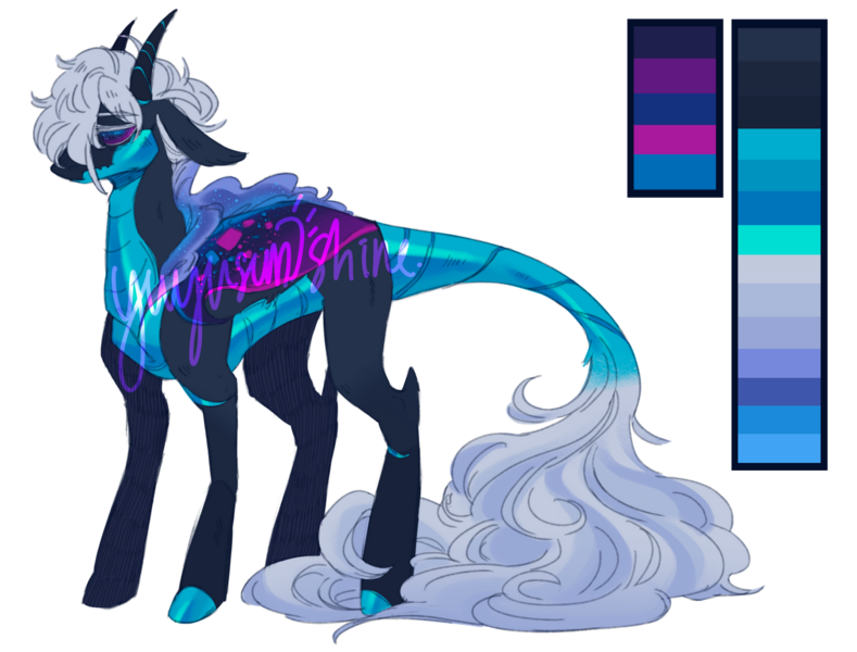 Size: 1280x973 | Tagged: artist:yuyusunshine, changepony, derpibooru import, hybrid, interspecies offspring, oc, offspring, parent:princess luna, parents:thuna, parent:thorax, reference sheet, safe, simple background, solo, transparent background, watermark