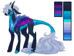 Size: 1280x973 | Tagged: artist:yuyusunshine, changepony, derpibooru import, hybrid, interspecies offspring, oc, offspring, parent:princess luna, parents:thuna, parent:thorax, reference sheet, safe, simple background, solo, transparent background, watermark