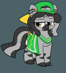 Size: 1132x1262 | Tagged: safe, artist:taurson, derpibooru import, oc, oc:silver needle, zebra, :p, backwards ballcap, baseball cap, cap, cute, dreadlocks, ear piercing, earring, hair beads, hat, jewelry, piercing, ring, solo, tail, tail ring, tongue out, zebra oc