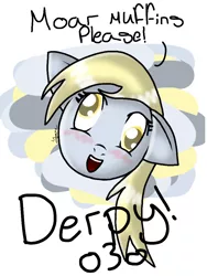 Size: 768x1024 | Tagged: safe, artist:yazmen10, derpibooru import, derpy hooves, pegasus, pony, blushing, female, mare, solo