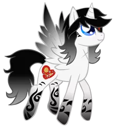 Size: 1578x1776 | Tagged: alicorn, alicorn oc, artist:foreshadowart, blue eyes, derpibooru import, horn, oc, oc:metalica gears, safe, simple background, solo, transparent background, unofficial characters only, wings