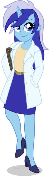 Size: 1271x4500 | Tagged: safe, artist:limedazzle, derpibooru import, minuette, equestria girls, clothes, equestria girls style, horn, lab coat, simple background, solo, transparent background, vector