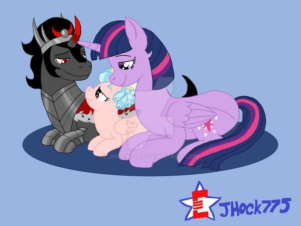 Size: 600x450 | Tagged: safe, artist:jhock775, derpibooru import, cozy glow, king sombra, twilight sparkle, twilight sparkle (alicorn), alicorn, pegasus, pony, unicorn, a better ending for cozy, a better ending for sombra, adopted daughter, adoption, cozybetes, cute, daddy sombra, female, male, mama twilight, reformed, shipping, sombradorable, straight, twibra