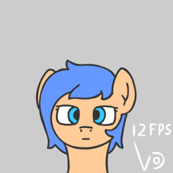 Size: 400x400 | Tagged: safe, artist:vohd, derpibooru import, oc, earth pony, pony, :o, animated, cake, cross-eyed, cute, female, food, frame by frame, gray background, mare, open mouth, simple background, solo, woah