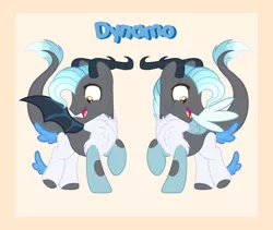 Size: 3634x3064 | Tagged: artist:luvlfle, derpibooru import, draconequus, male, oc, oc:dynamo, reference sheet, safe, solo