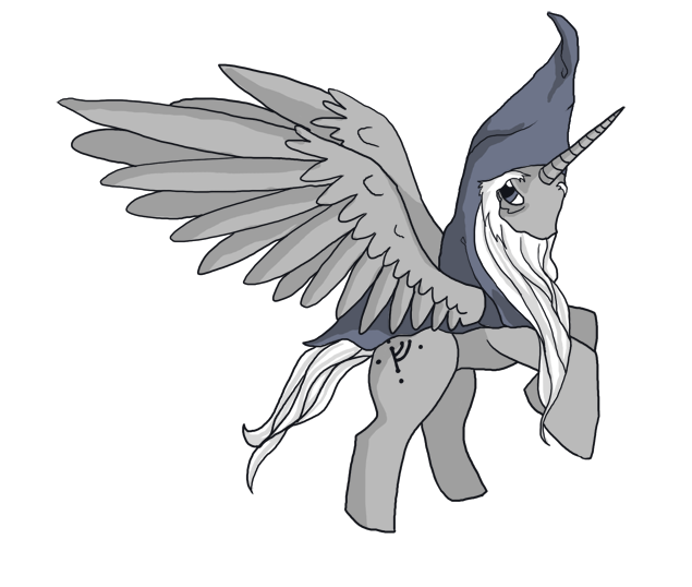 Size: 635x538 | Tagged: alicorn, artist:eruanna, derpibooru import, gandalf, large wings, safe, simple background, solo, transparent background, wings