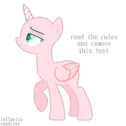 Size: 1800x1800 | Tagged: safe, artist:biitt, derpibooru import, oc, unofficial characters only, alicorn, pony, celestial advice, alicorn oc, bald, base, horn, raised hoof, simple background, smiling, smug, solo, text, transparent background, wings