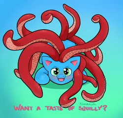 Size: 2500x2400 | Tagged: suggestive, artist:kumakum, derpibooru import, oc, oc:squilius, original species, pony, tentacle pony, chibi, i've seen enough hentai to know where this is going, tentacles
