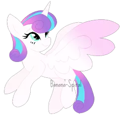 Size: 501x481 | Tagged: safe, artist:leviostars, derpibooru import, princess flurry heart, alicorn, pony, female, flying, looking back, mare, older, older flurry heart, simple background, smiling, solo, transparent background