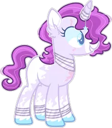 Size: 1690x1930 | Tagged: safe, artist:kurosawakuro, derpibooru import, oc, unofficial characters only, pony, unicorn, base used, coat markings, magical lesbian spawn, offspring, parent:rarity, parent:tempest shadow, parents:tempity, scar, simple background, solo, transparent background