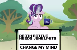 Size: 1024x662 | Tagged: safe, artist:aleximusprime, artist:mega-poneo, derpibooru import, starlight glimmer, pony, unicorn, marks for effort, :i, change my mind, coffee mug, crossing the memes, death battle, exploitable meme, female, floppy ears, i mean i see, jewelpet, magic, mare, meme, mug, sanrio, sega, solo, telekinesis