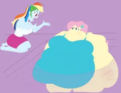 Size: 2196x1698 | Tagged: suggestive, artist:necrofeline, derpibooru import, fluttershy, rainbow dash, bat pony, human, equestria girls, barefoot, bbw, belly, belly expansion, big belly, big breasts, bingo wings, blushing, breast expansion, breasts, busty fluttershy, busty rainbow dash, butt, butt expansion, chubby cheeks, clothes, concerned, confluttershy, confused, double chin, duo, duo female, fat, fat boobs, fattershy, feet, female, flutterbat, flutterbutt, growth, hairclip, huge belly, huge breasts, huge butt, image, impossibly large belly, impossibly large breasts, impossibly large butt, kneeling, large butt, lavender background, looking at each other, morbidly obese, neck roll, obese, one-piece swimsuit, open mouth, png, question mark, race swap, rolls of fat, shorts, simple background, sketched background, ssbbw, sweat, sweatdrop, sweatdrops, swimming pool, swimsuit, talking, tanktop, thighs, thunder thighs, weight gain, weight gain sequence, wide hips