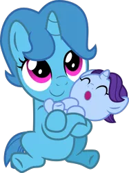 Size: 4000x5347 | Tagged: safe, artist:melisareb, derpibooru import, november rain, spring rain, pony, unicorn, rain siblings, .svg available, absurd resolution, baby, baby pony, base used, brother and sister, carrying, colt, cute, duo, female, filly, filly spring rain, friendship student, headcanon, inkscape, male, novemberbetes, siblings, simple background, springbetes, transparent background, vector, younger