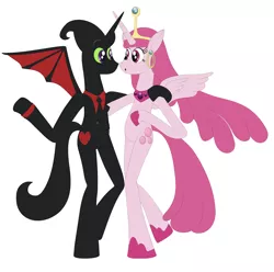 Size: 3448x3424 | Tagged: adventure time, alicorn, bipedal, cartoon network, derpibooru import, female, husband and wife, male, mare, nergal, nergal and princess bubblegum, princess bubblegum, safe, stallion, the grim adventures of billy and mandy