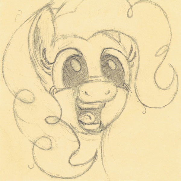 Size: 640x640 | Tagged: safe, artist:hotkinkajou, derpibooru import, pinkie pie, earth pony, pony, bust, faic, fashion reaction, female, meme, monochrome, open mouth, pencil drawing, simple background, smiling, traditional art