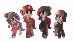 Size: 1006x572 | Tagged: safe, artist:fam_freeedon, artist:freeedon, derpibooru import, oc, unofficial characters only, earth pony, pegasus, pony, unicorn, clothes, female, hoodie, mare