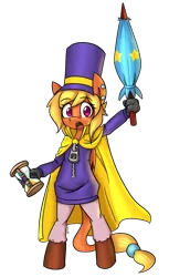 Size: 2130x3480 | Tagged: a hat in time, artist:spheedc, cape, clothes, commission, derpibooru import, digital art, hat, hourglass, oc, oc:princess corona lionheart iv, safe, semi-anthro, simple background, solo, top hat, transparent background, umbrella, zipper