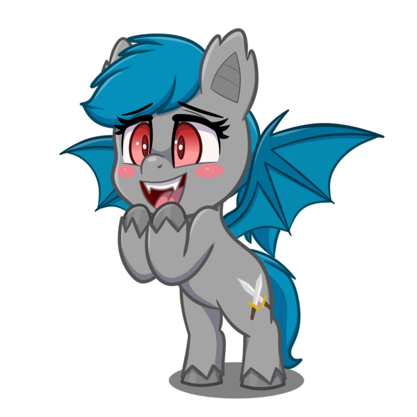 Size: 4093x4093 | Tagged: safe, artist:jcosneverexisted, derpibooru import, oc, oc:clover knight, unofficial characters only, bat pony, pony, my little pony: pony life, blushing, female, happy, mare, open mouth, simple background, solo, transparent background, unshorn fetlocks