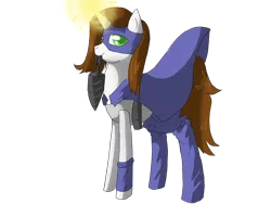 Size: 1600x1200 | Tagged: safe, artist:tomat-in-cup, derpibooru import, oc, unofficial characters only, pony, unicorn, cape, clothes, costume, glowing horn, horn, mask, mouth hold, power ponies oc, simple background, solo, transparent background, unicorn oc