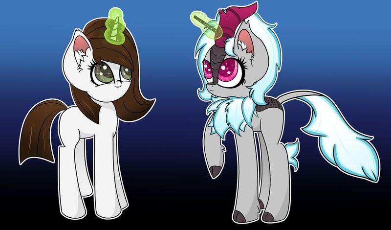 Size: 1024x602 | Tagged: safe, artist:windy-pony, derpibooru import, oc, oc:brittneigh ackermane, oc:windshear, kirin, pony, unicorn, cute, drawing, female, kirin oc, kirinified, magic, mare, simple background, species swap