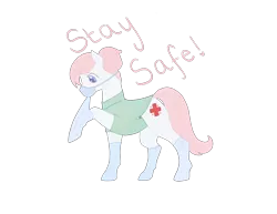 Size: 3300x2550 | Tagged: safe, artist:t3ssrina, derpibooru import, nurse redheart, earth pony, pony, coronavirus, hoof gloves, how, mask, mouth hold, simple background, solo, transparent background