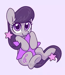 Size: 1000x1142 | Tagged: safe, artist:dawnfire, derpibooru import, octavia melody, earth pony, pony, cute, female, looking at you, mare, purple background, simple background, solo, stars, tavibetes